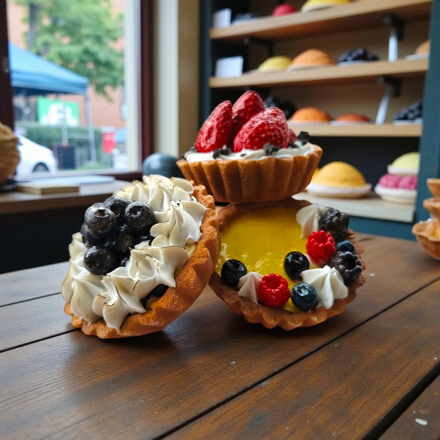 Realistic Fake Tartlet – Strawberry, Blueberry or Lemon Mini Tart, Replica Dessert Prop