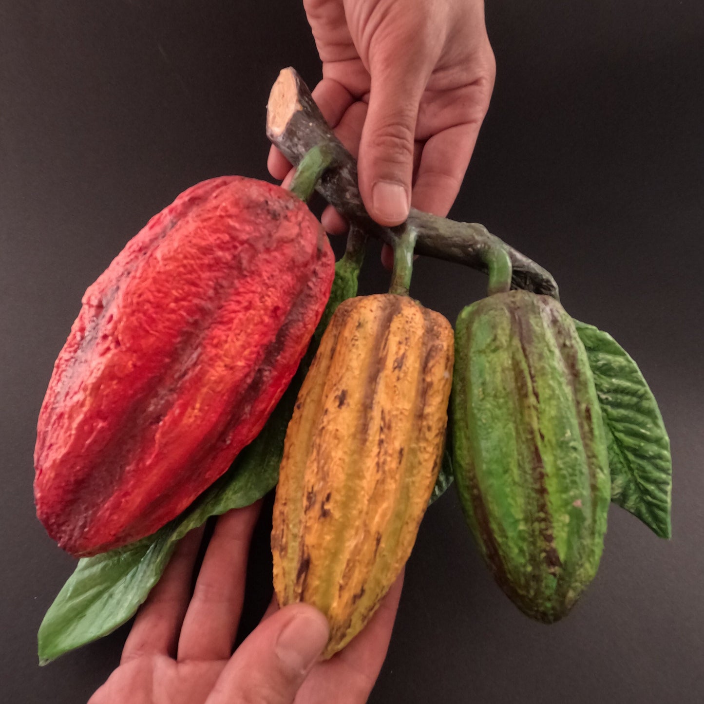 Faux Cocoa Fruit Tree Branch: Tropical Plant Decoration