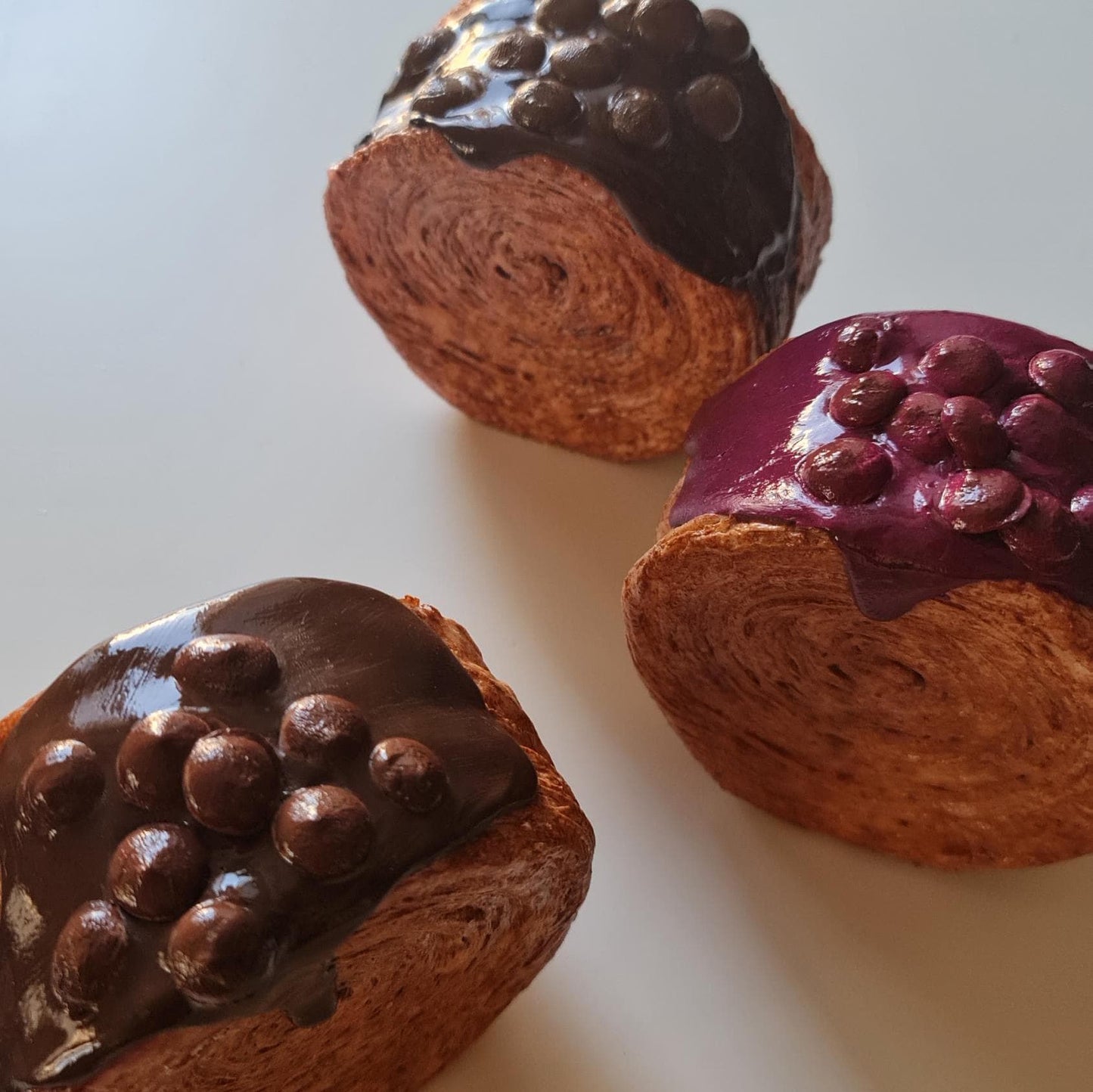 Fake Chocolate Croissant Roll: Realistic Bakery Food Prop