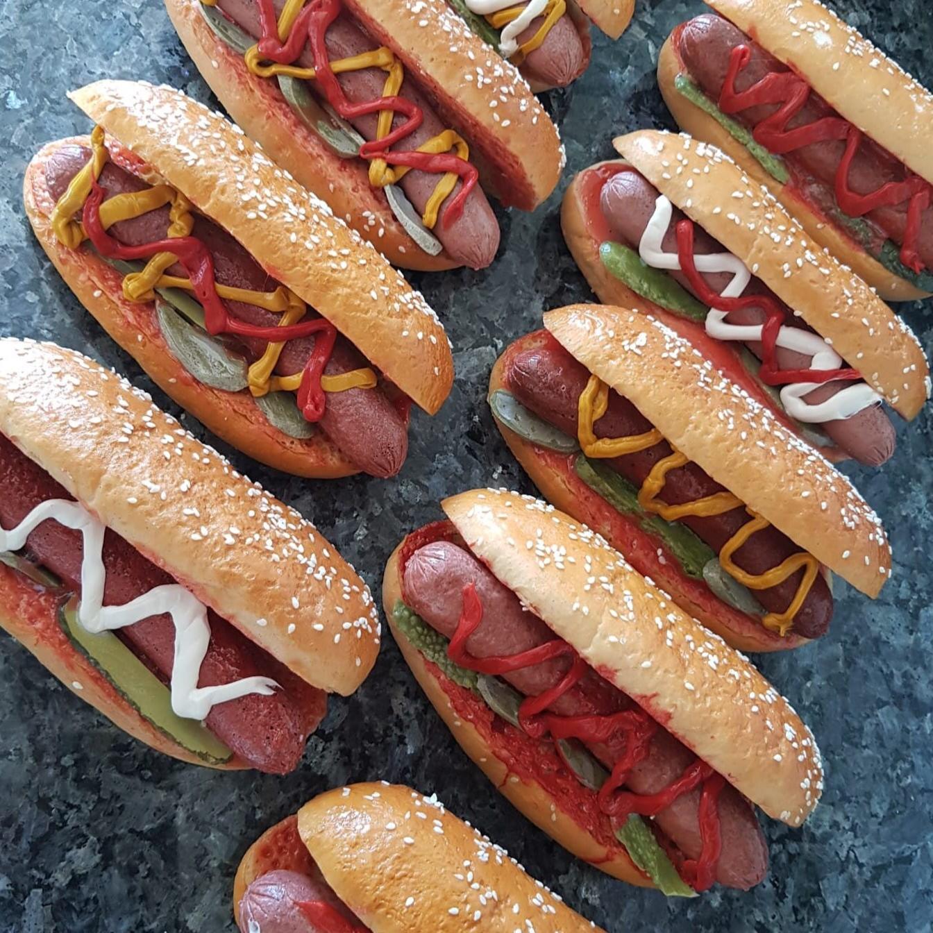 Fake Sausage Sandwich for Photography Props, Artificial Hotdog for Food Displays