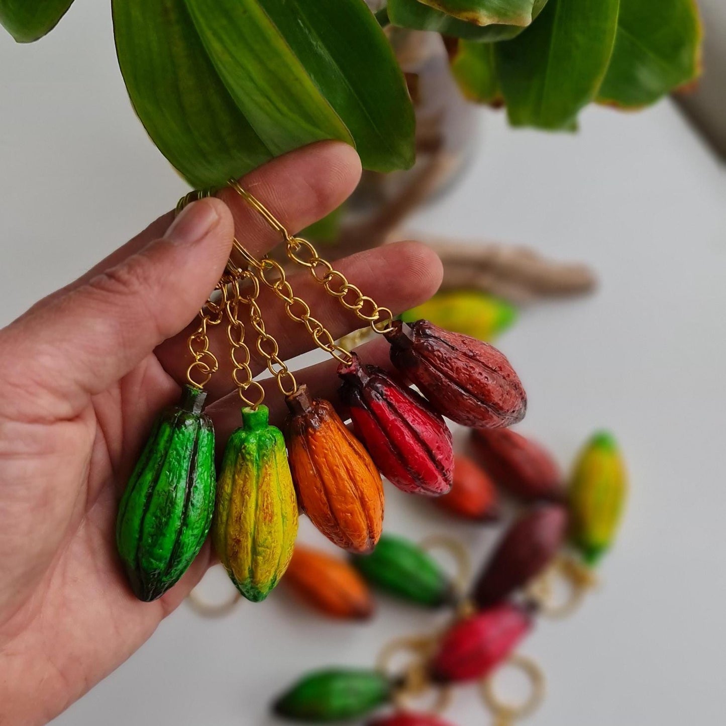 Cocoa Pod Keychain: Realistic Chocolate Lover's Gift