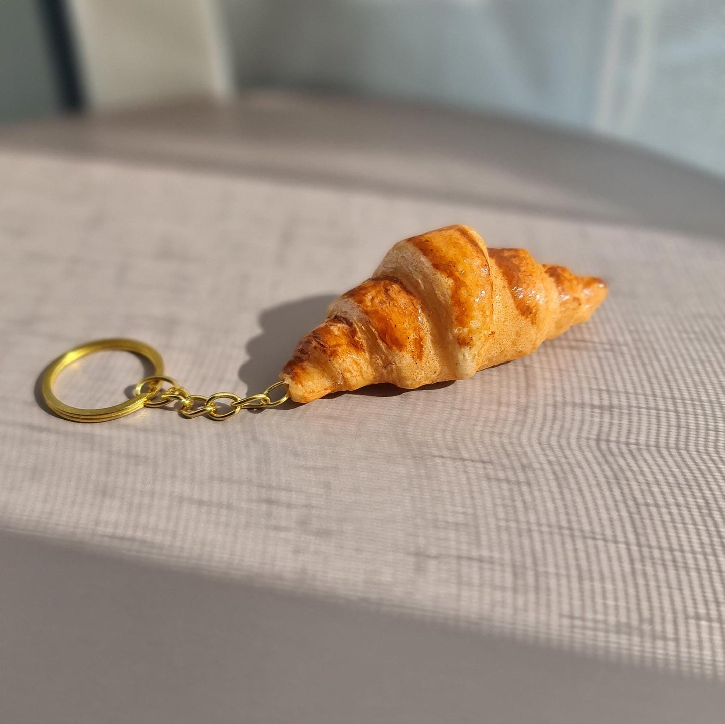 Mini Croissant Keychain 3 Pcs: Handmade Realistic Food Art Gift