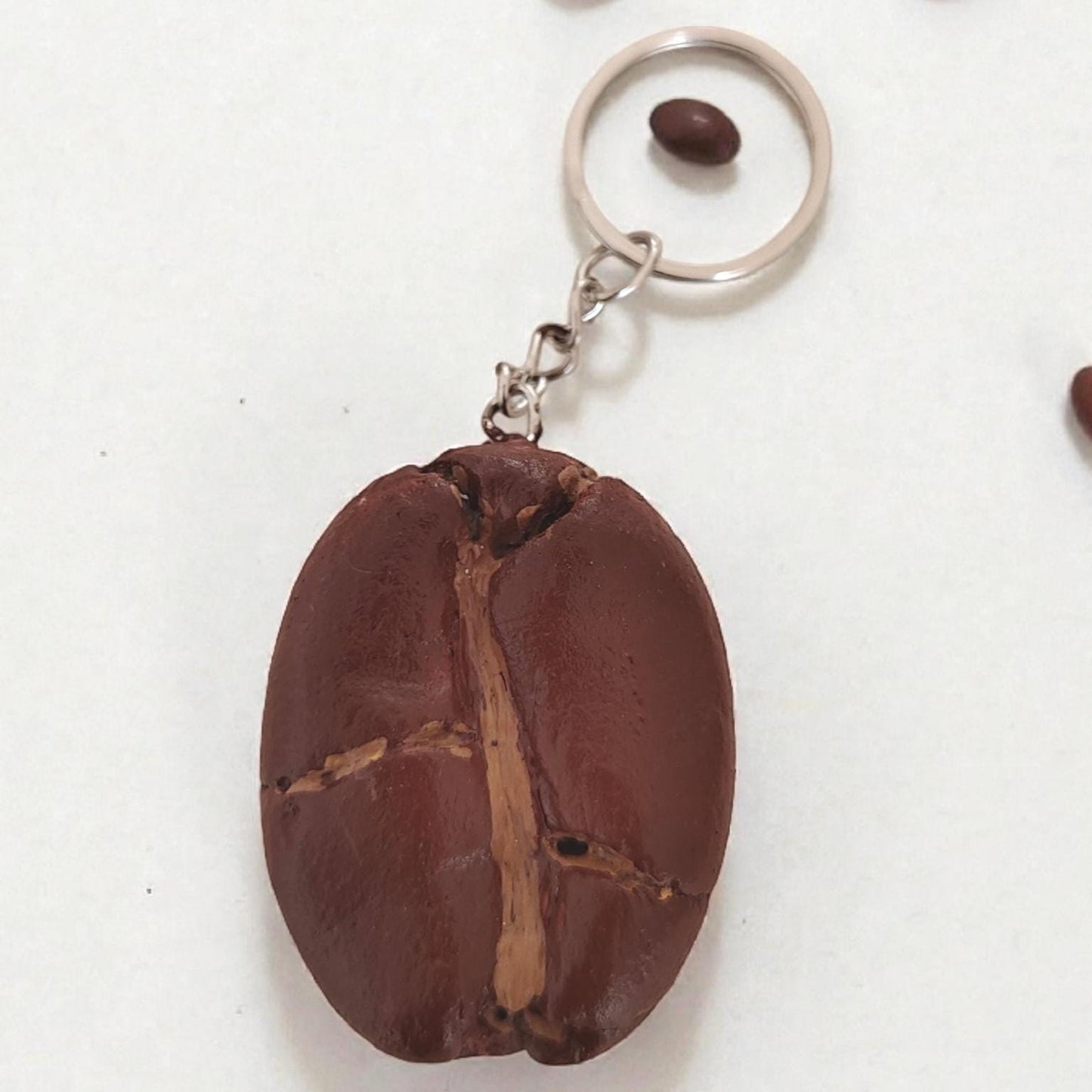 Coffee Bean Keychain Set of 3: Realistic Coffee Lovers Gift
