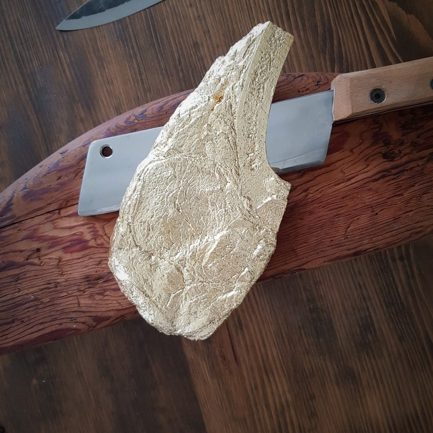 Gold Faux Ribeye Steak: Restaurant Display Food Prop