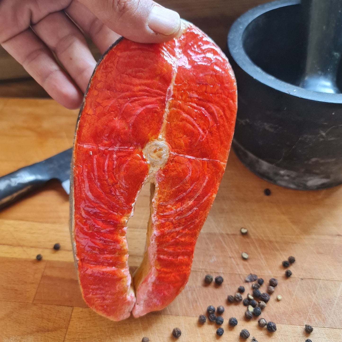 Replica Salmon Fish Slice: Seafood Display Prop