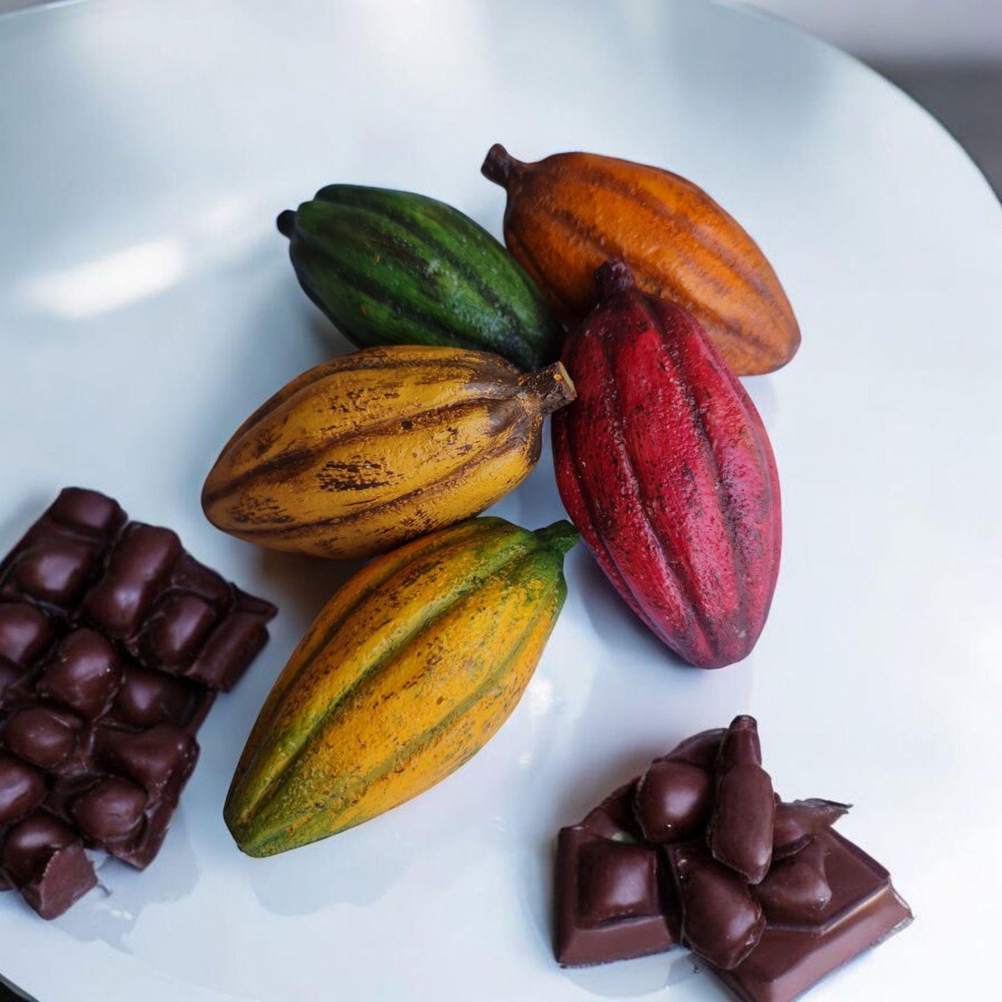 Mini Cocoa Fruit Replica Set: Chocolate Shop Display, Tropical Decor