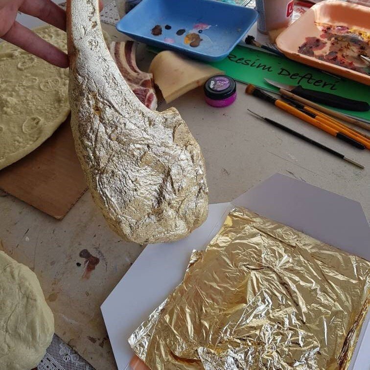 Gold Faux Ribeye Steak: Restaurant Display Food Prop
