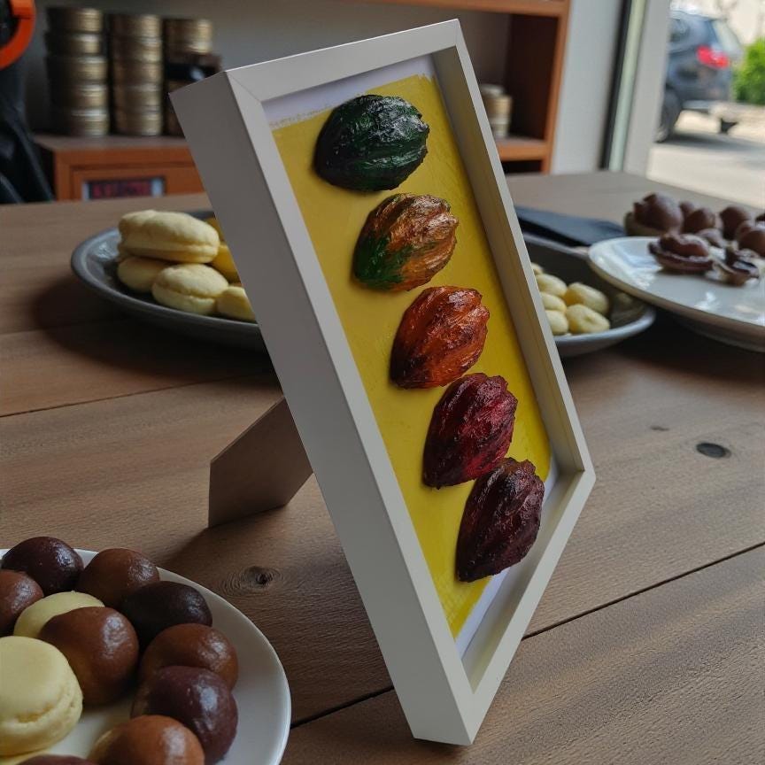 3D Mini Cocoa Fruits – Framed 3D Wall Sculpture