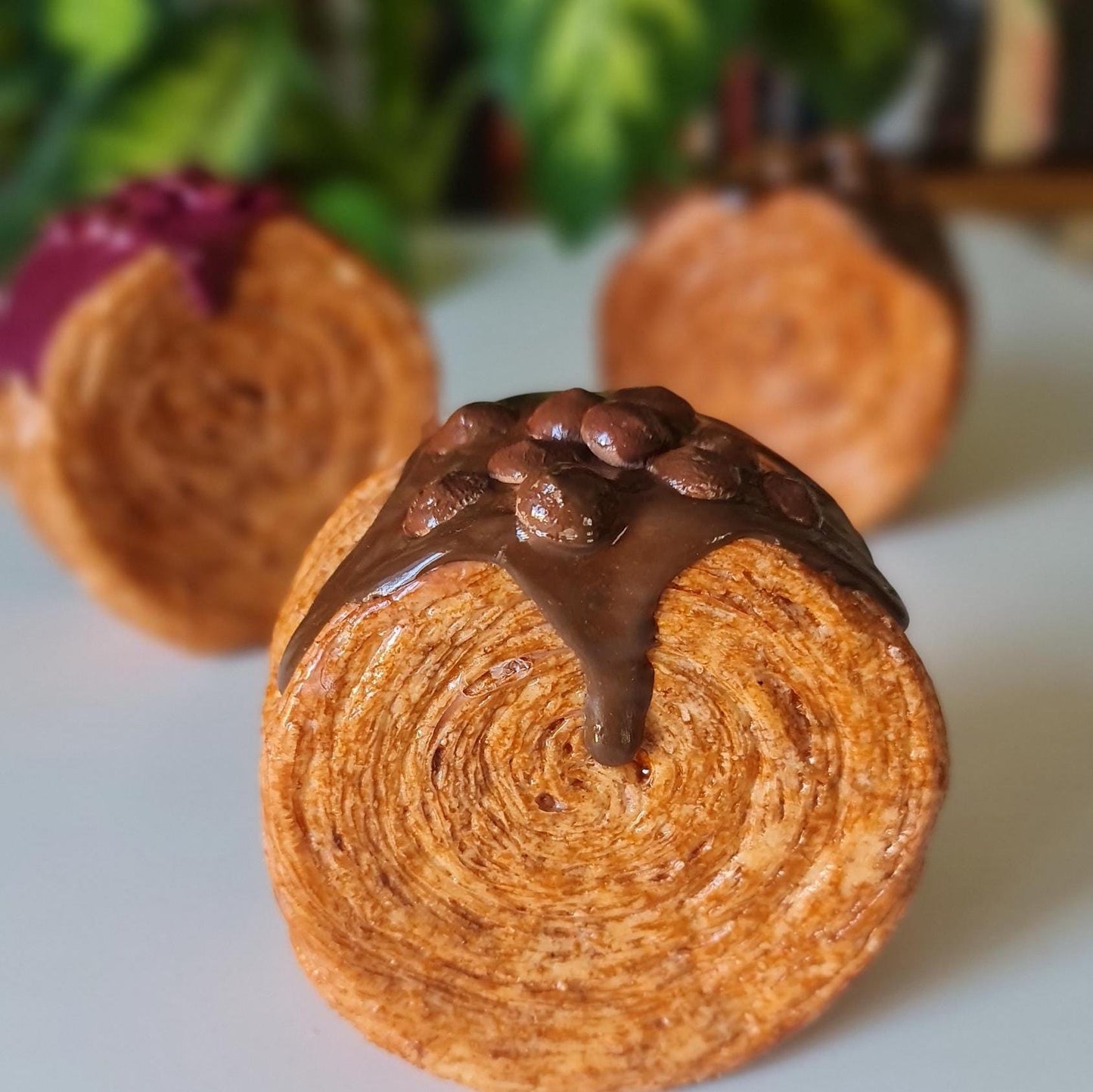 Fake Chocolate Croissant Roll: Realistic Bakery Food Prop
