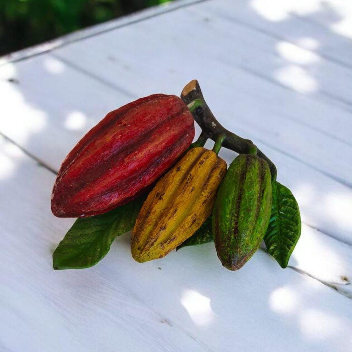 Faux Cocoa Fruit Tree Branch: Tropical Plant Decoration