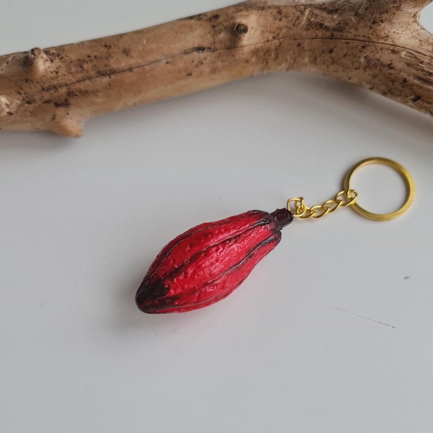 Cocoa Pod Keychain: Realistic Chocolate Lover's Gift