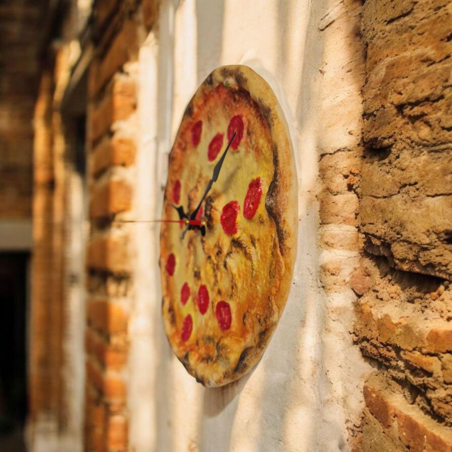 3D Pizza Wall Clock: Handmade Realistic Kitchen Decor