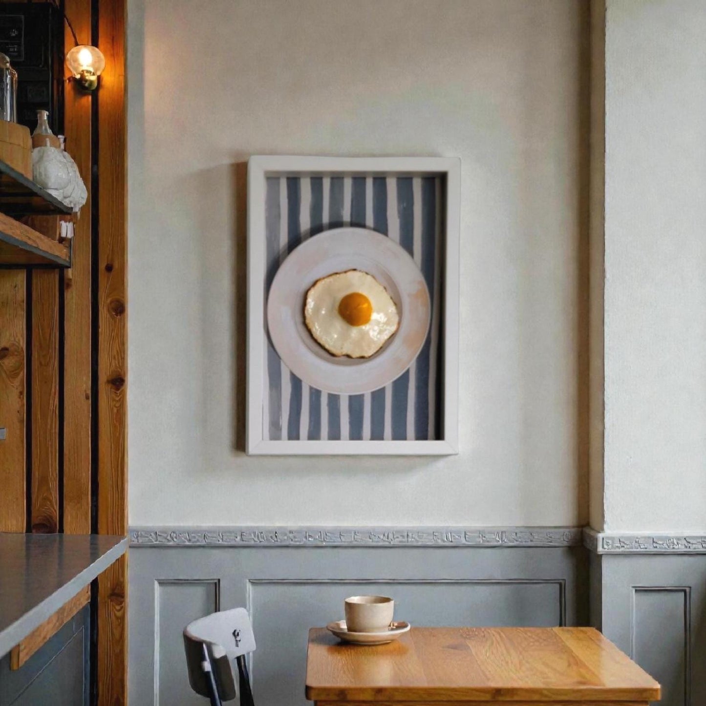 3D Fake Sun-Dried Egg Wall Art – Framed Food Art 21x30cm