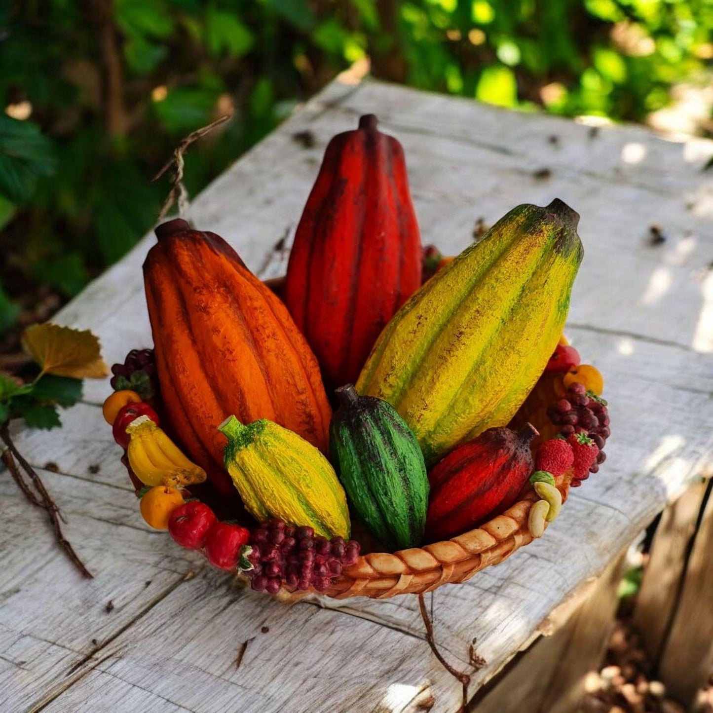 Basket with Miniature for Farmhouse Kitchen and Garden Decor ,Gift for Mom