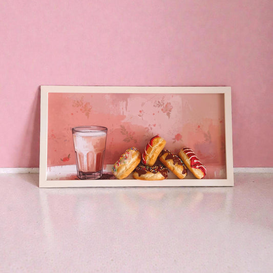 3D Donut Vintage Style Wall Art, Colorful Resin Food Decor for Kitchen & Café