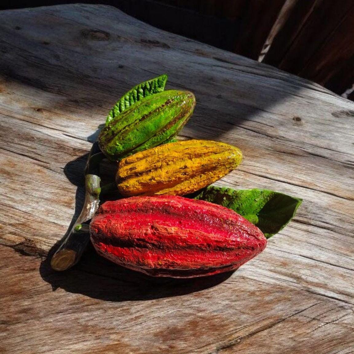 Faux Cocoa Fruit Tree Branch: Tropical Plant Decoration