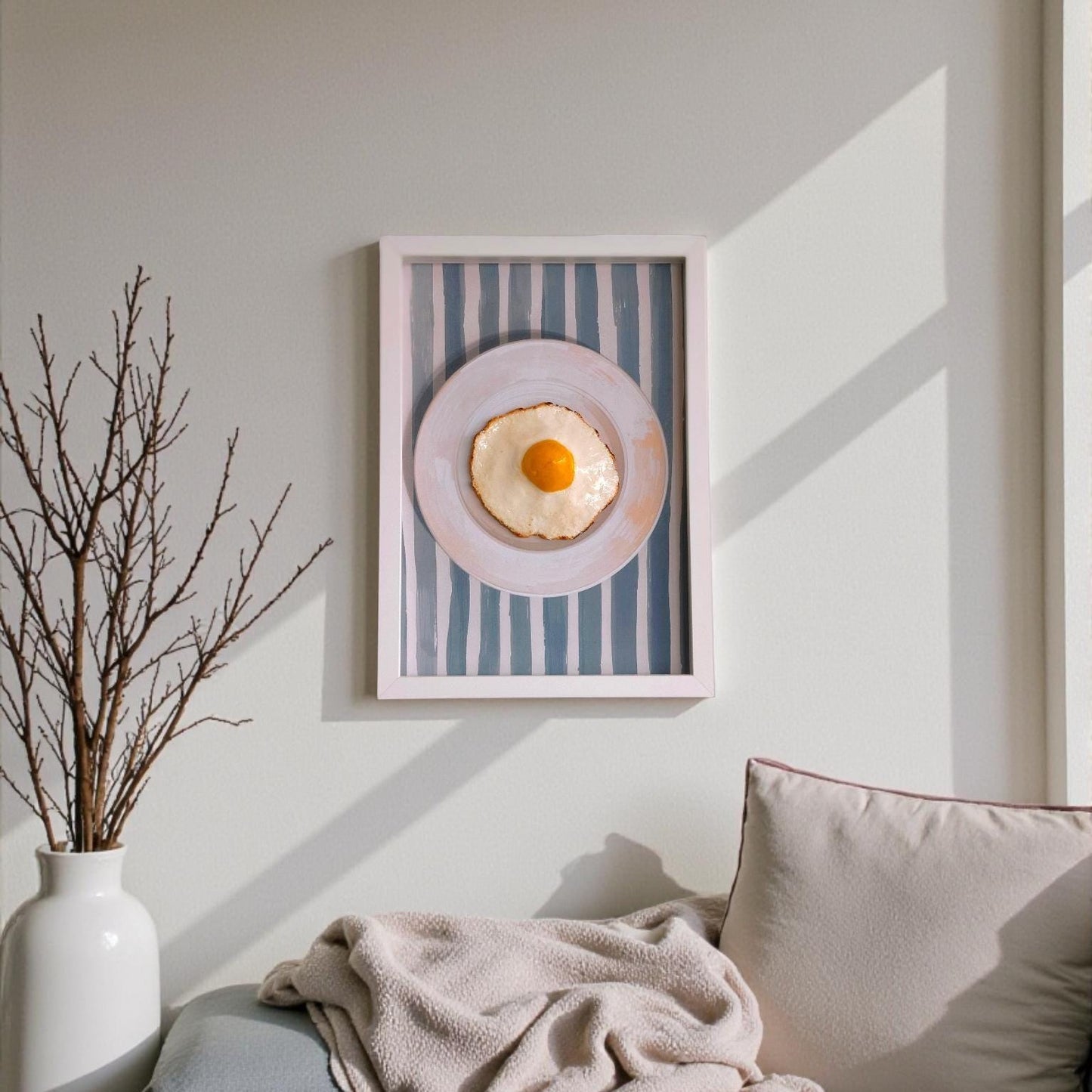 3D Fake Sun-Dried Egg Wall Art – Framed Food Art 21x30cm