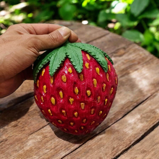 Giant Artificial Strawberry Hanging Decor: Realistic Garden and Shop Prop