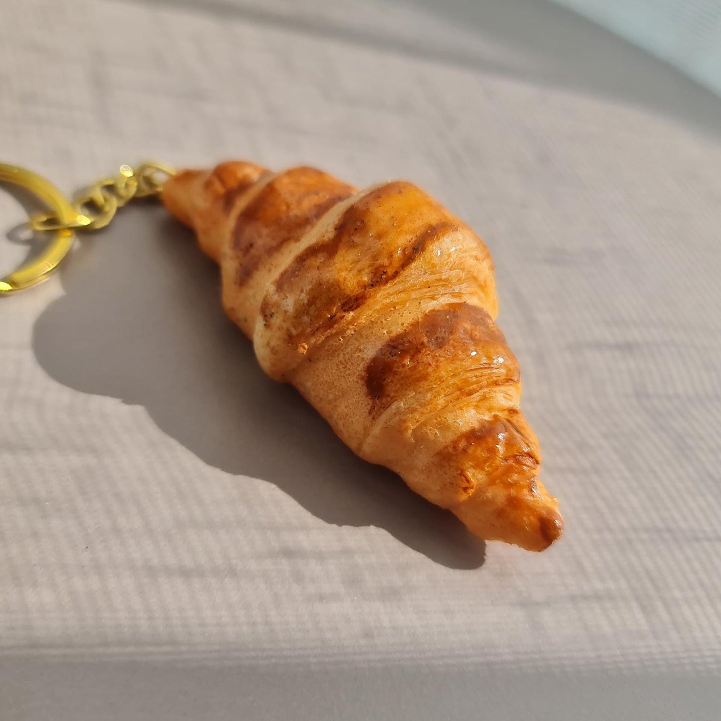 Mini Croissant Keychain 3 Pcs: Handmade Realistic Food Art Gift