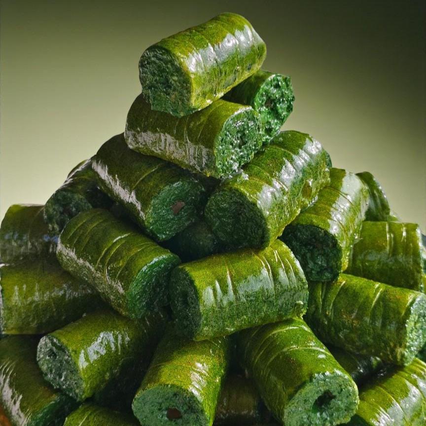 Fake  Pistachio Baklava Tower: Oriental Dessert, Pastry Display
