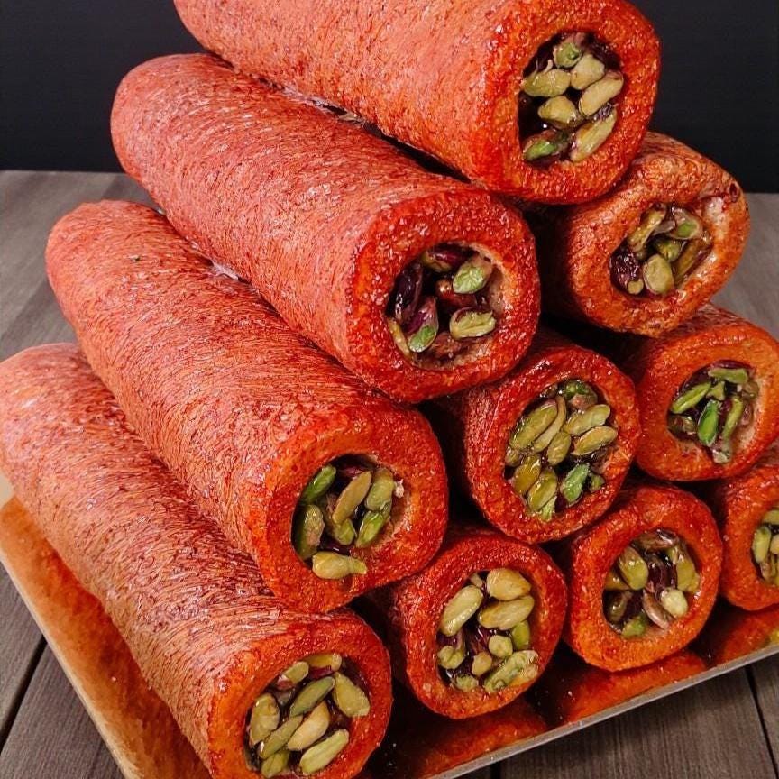 Fake Pistachio Baklava Roll Tower : Turkish Dessert Display Prop
