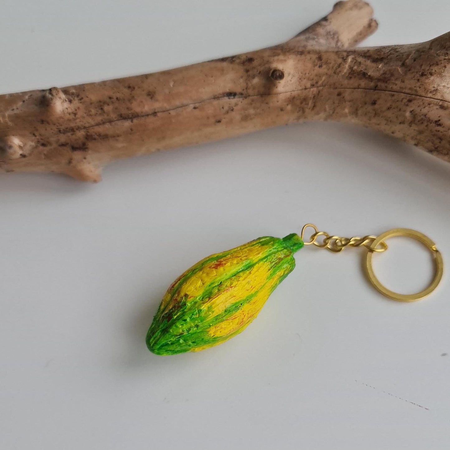 Cocoa Pod Keychain: Realistic Chocolate Lover's Gift