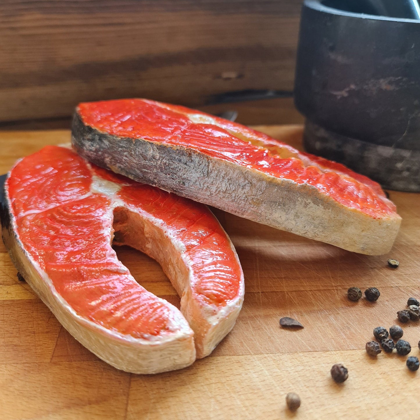 Replica Salmon Fish Slice: Seafood Display Prop
