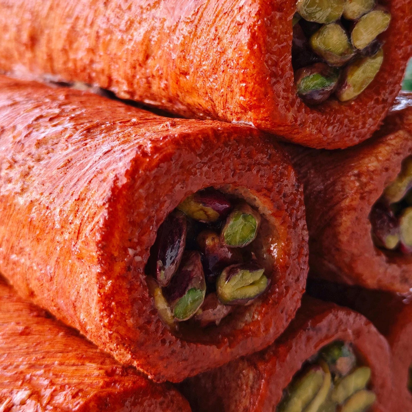 Fake Pistachio Baklava Roll Tower : Turkish Dessert Display Prop
