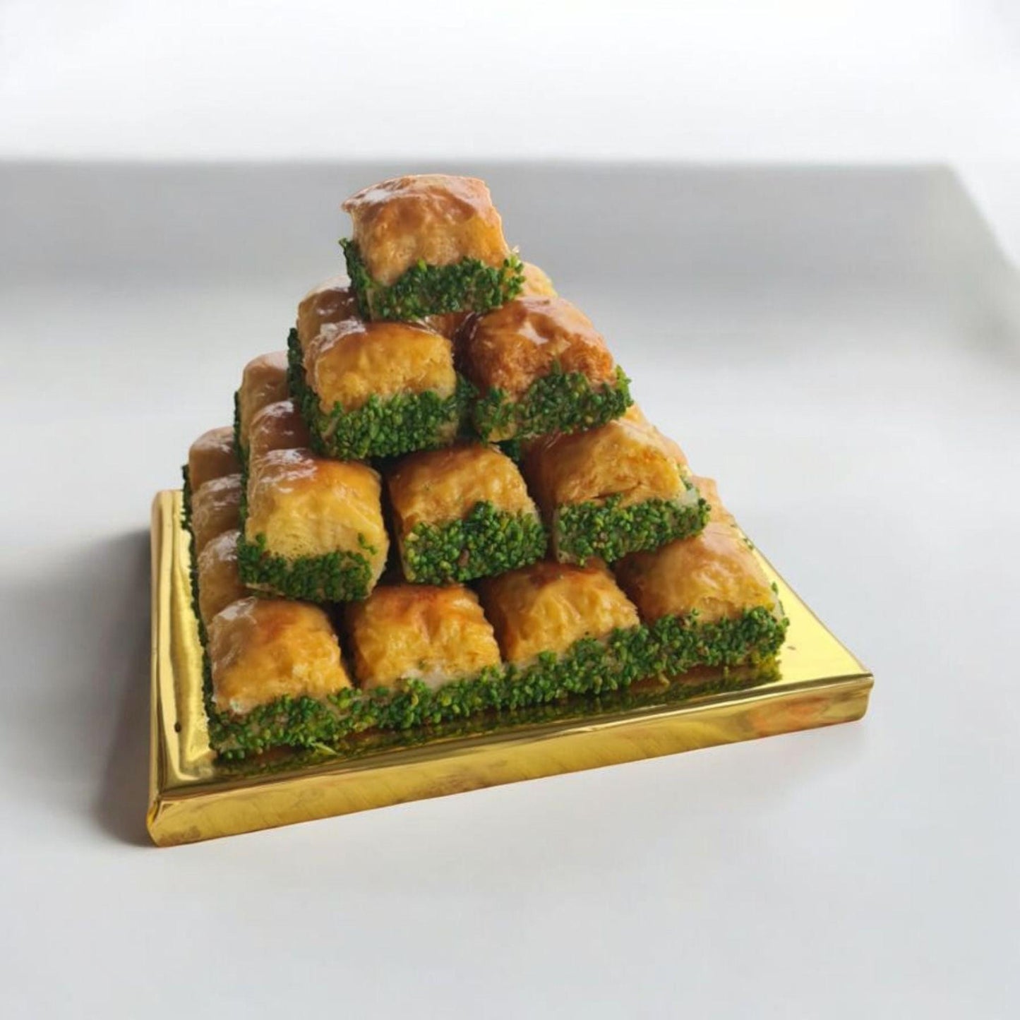 Fake Baklava Tower,  Hyper-Realistic Turkish Dessert for Pastry Shop Display