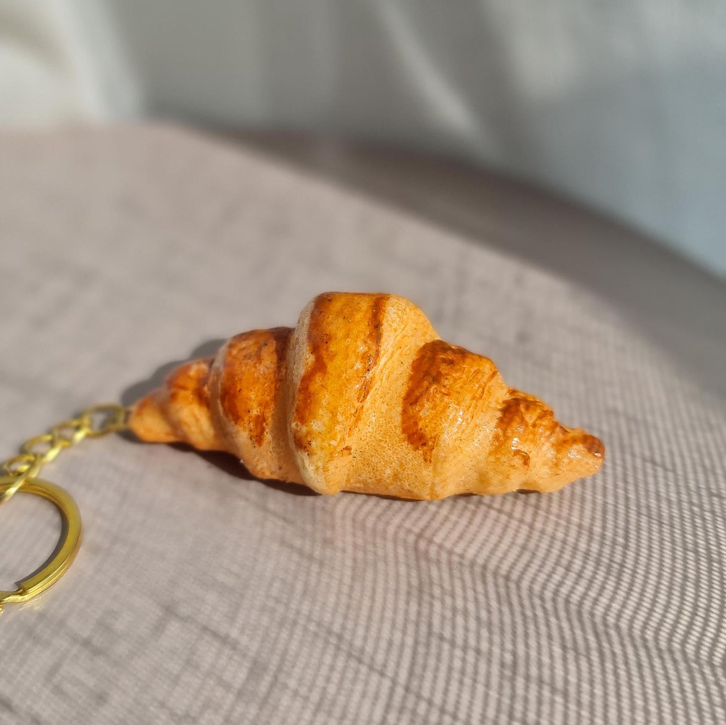 Mini Croissant Keychain 3 Pcs: Handmade Realistic Food Art Gift