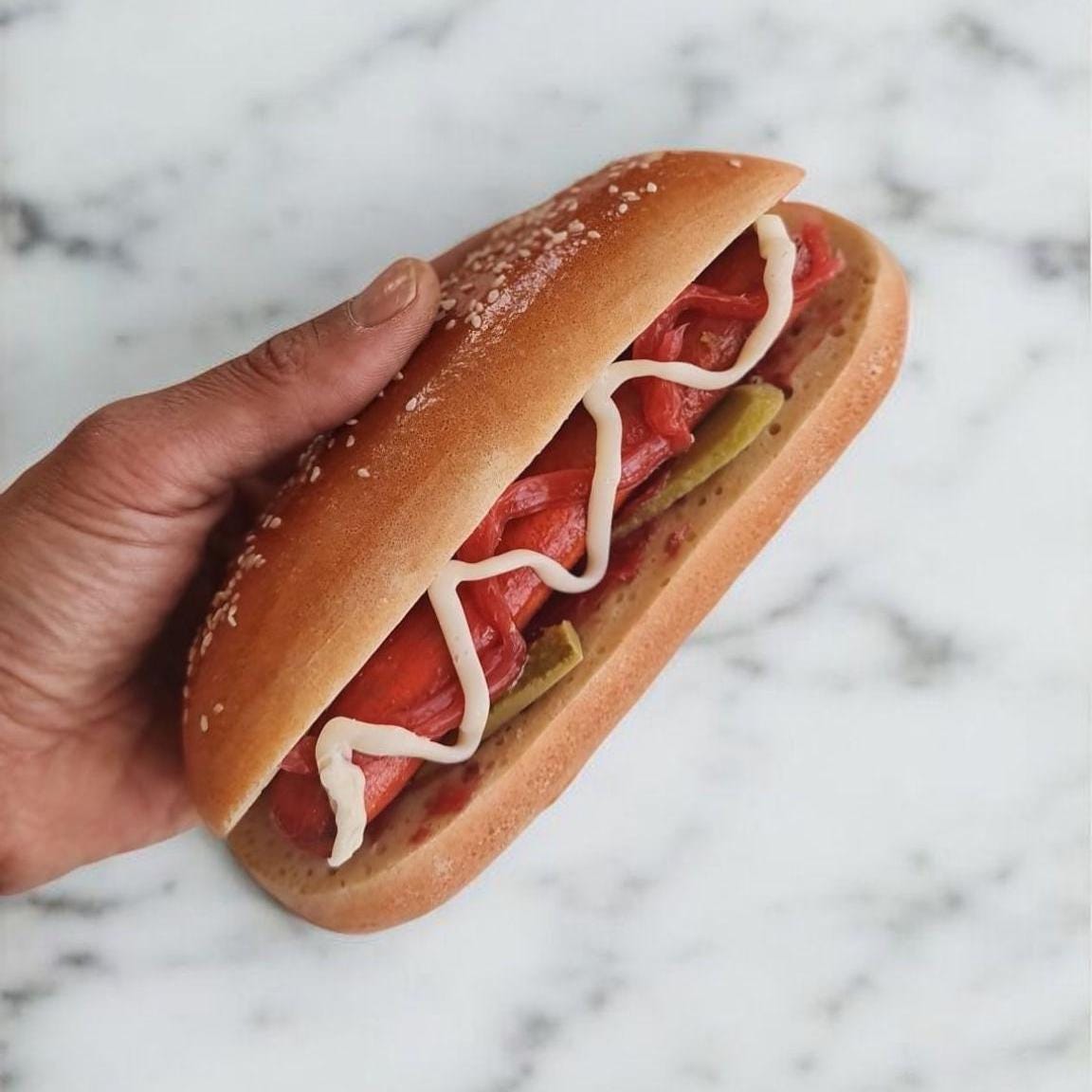 Fake Sausage Sandwich for Photography Props, Artificial Hotdog for Food Displays