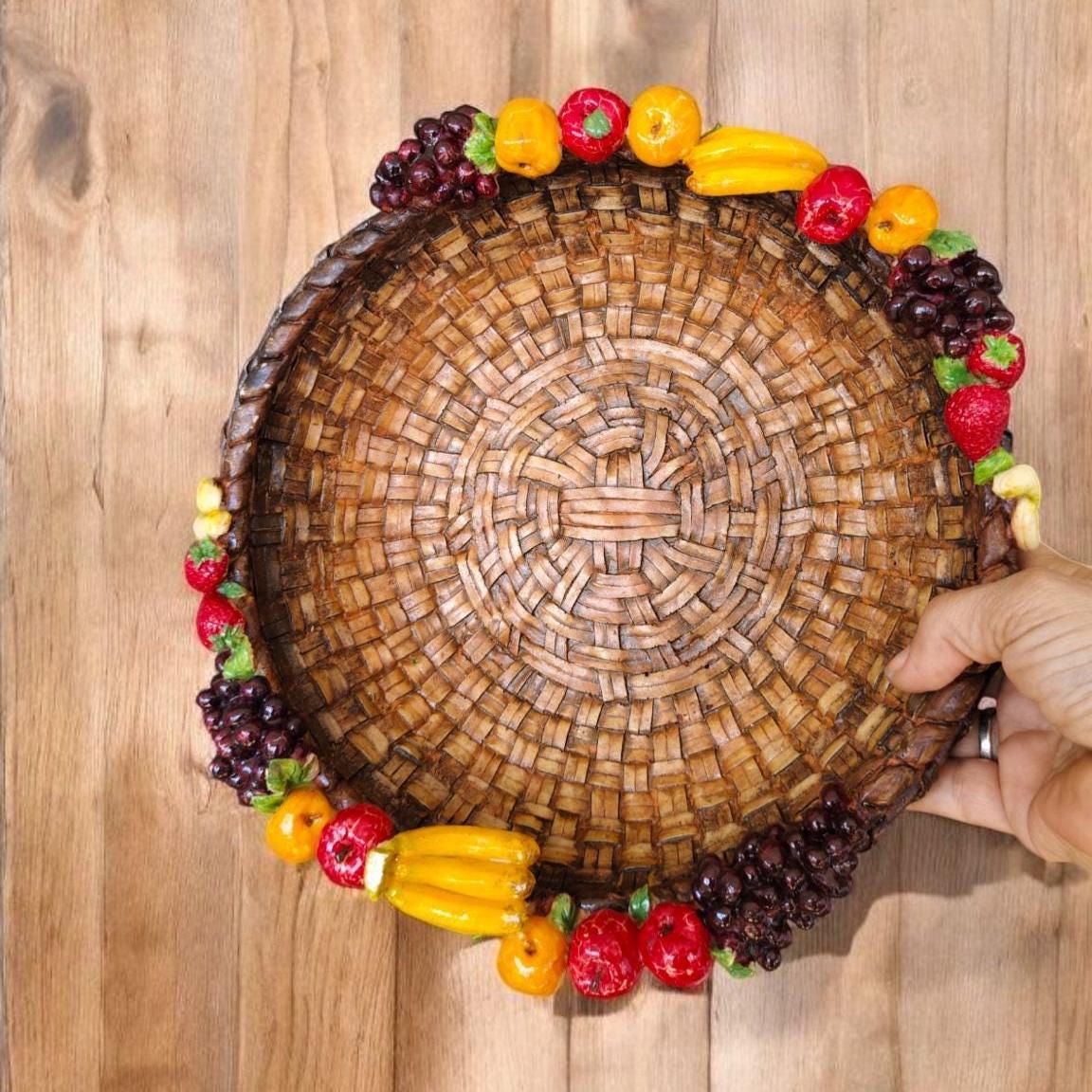 Basket with Miniature for Farmhouse Kitchen and Garden Decor ,Gift for Mom