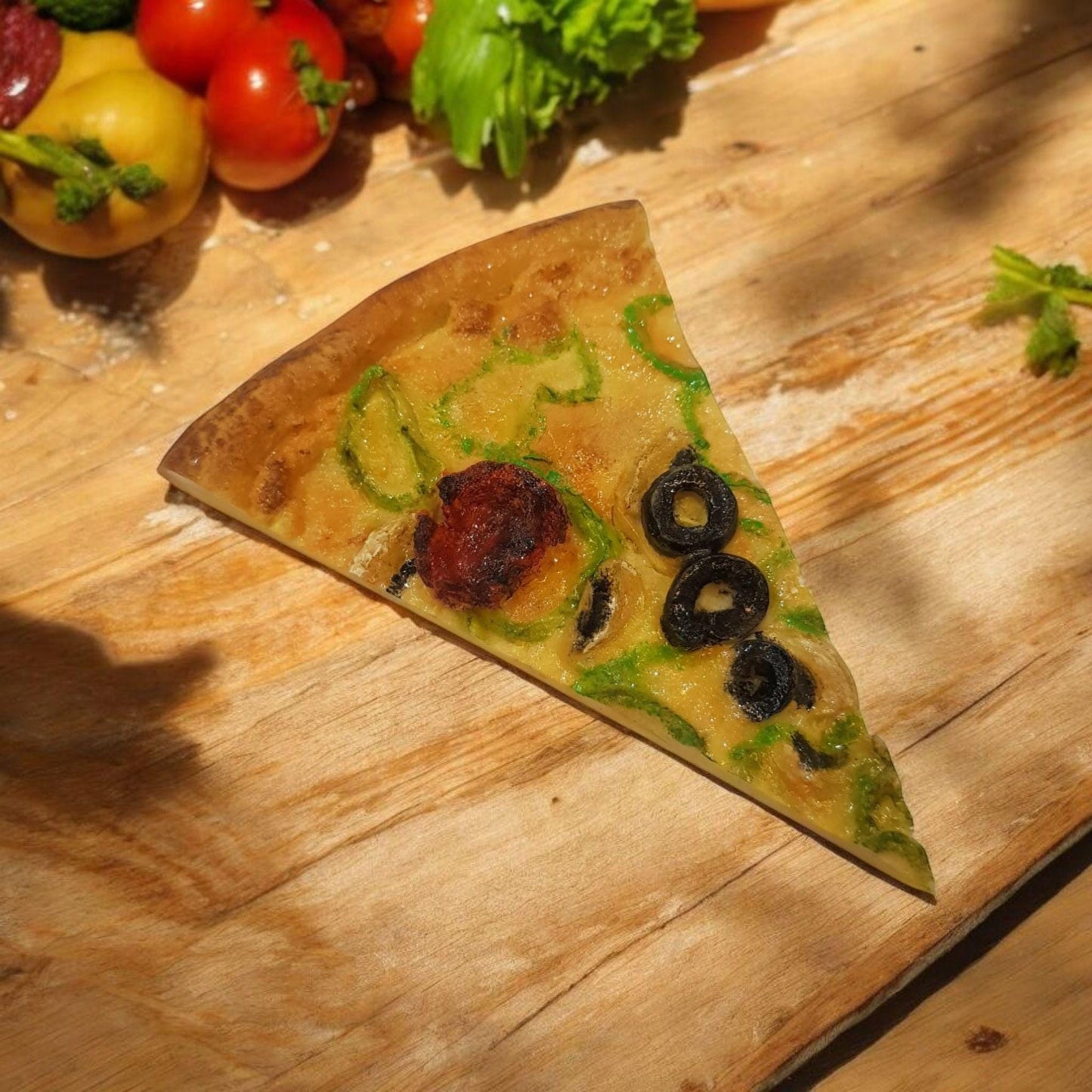 Realistic Fake Pizza Slice: Italian Food Display Prop, Kitchen Decor