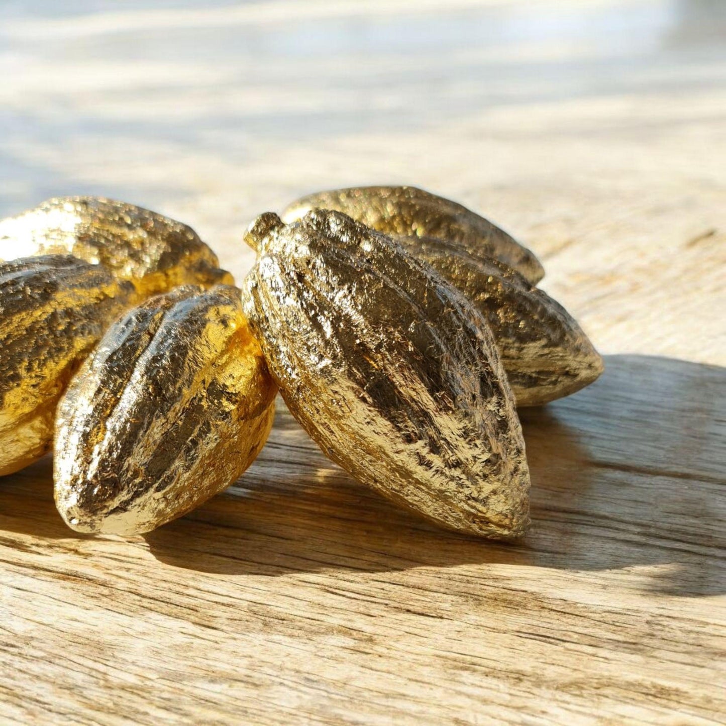 Fake Gold Mini Cocoa Fruit –Set of 5 ,Realistic Cacao Fruits for Chocolate Lovers