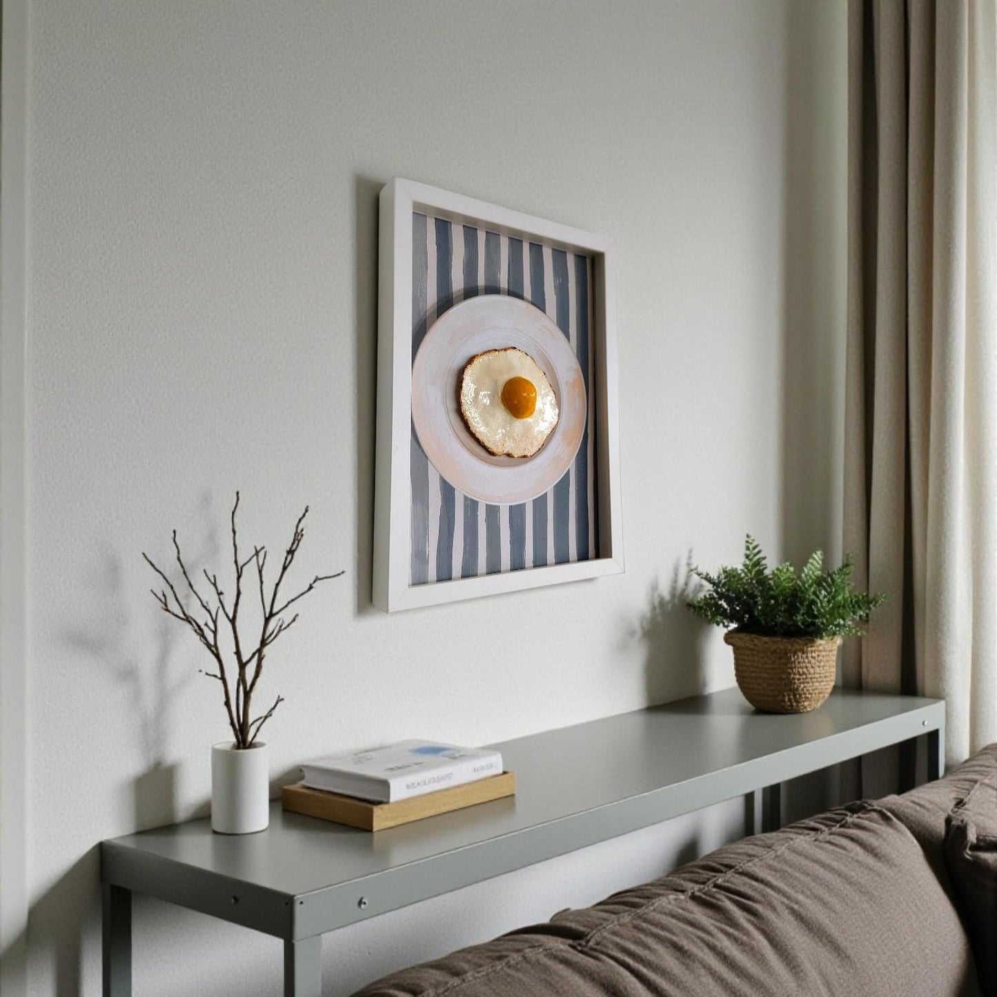 3D Fake Sun-Dried Egg Wall Art – Framed Food Art 21x30cm