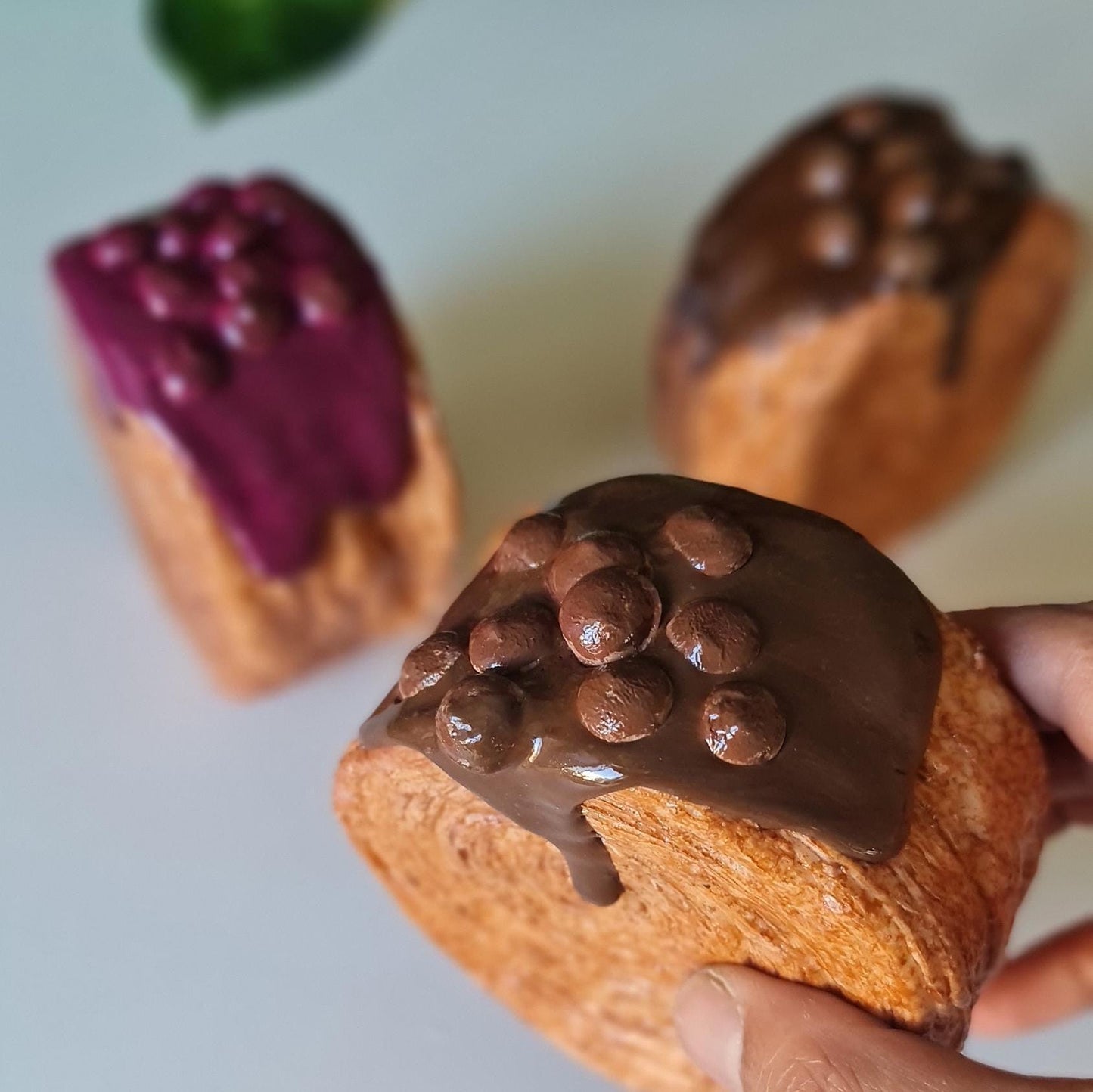 Fake Chocolate Croissant Roll: Realistic Bakery Food Prop