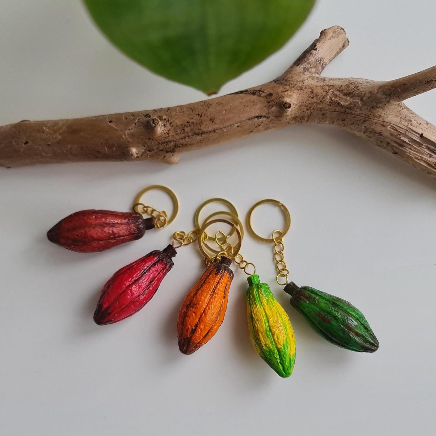 Cocoa Pod Keychain: Realistic Chocolate Lover's Gift