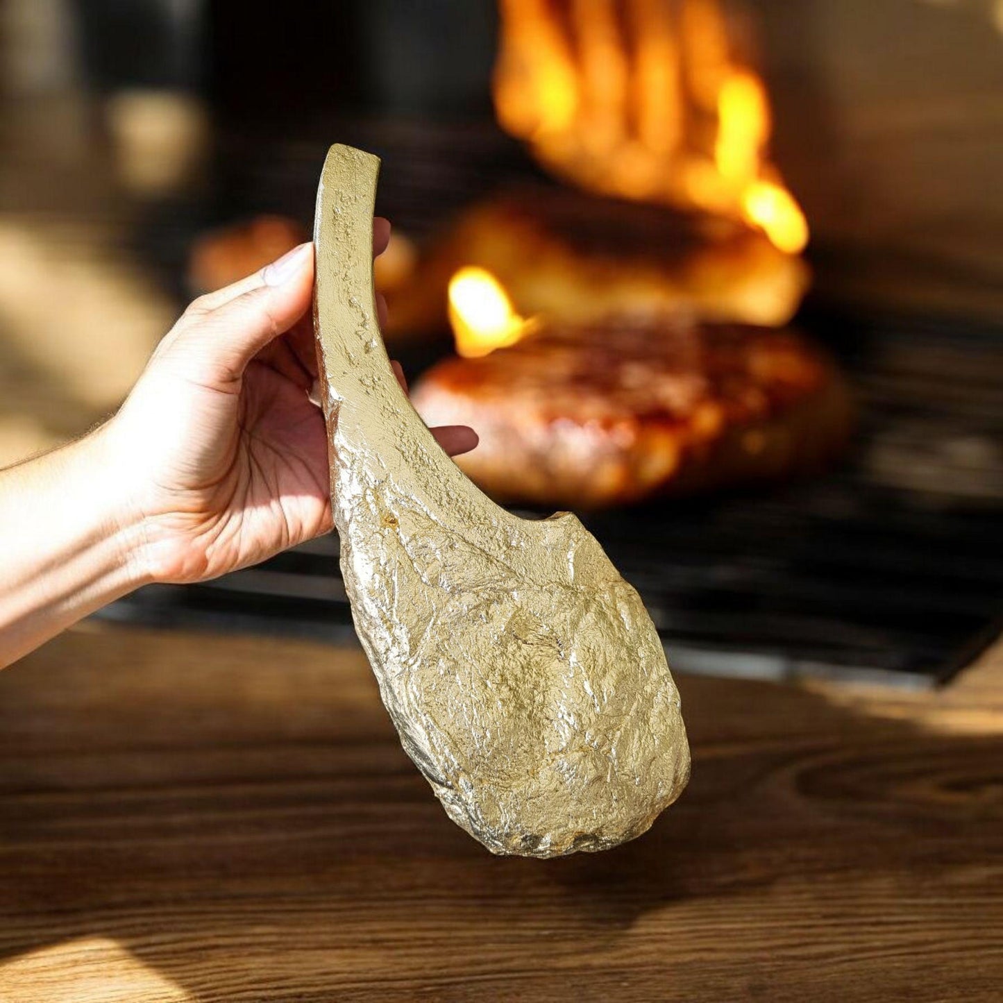 Gold Faux Ribeye Steak: Restaurant Display Food Prop