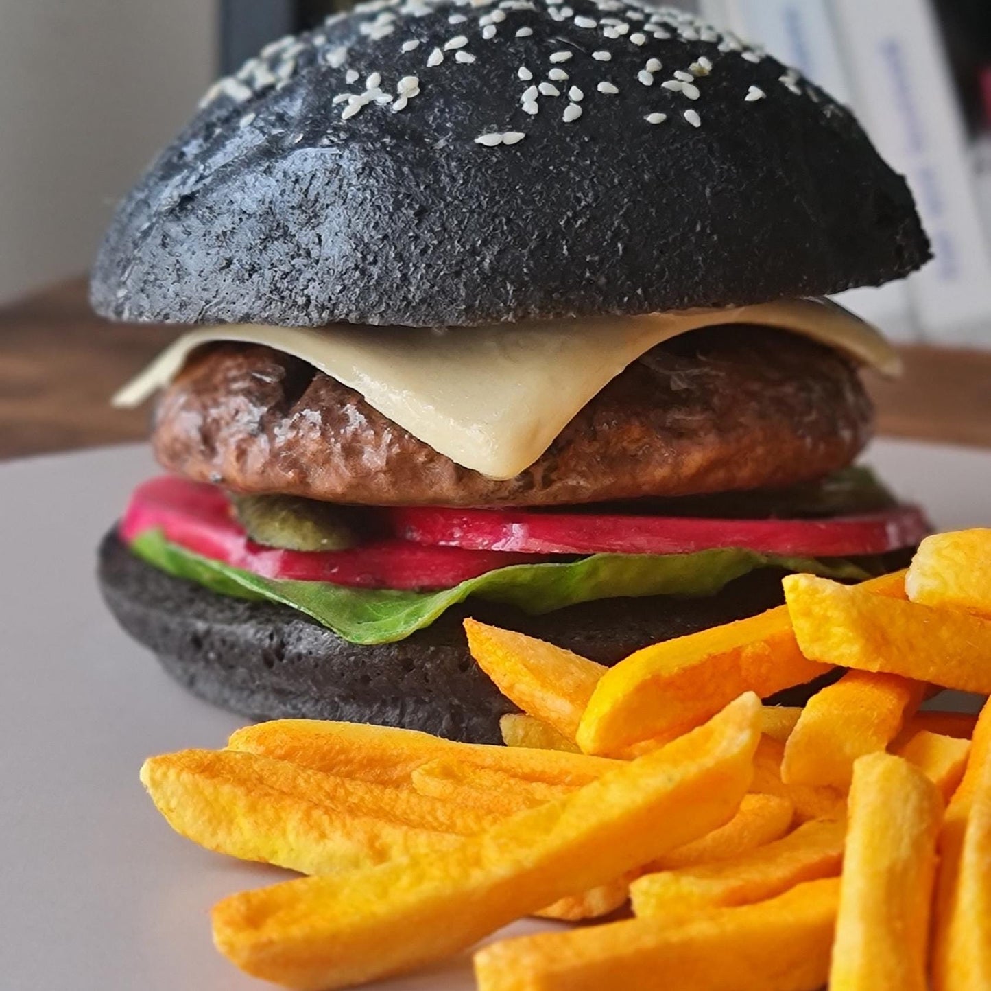 Realistic Fake Hamburger & Fries: Restaurant Display, Photography Prop