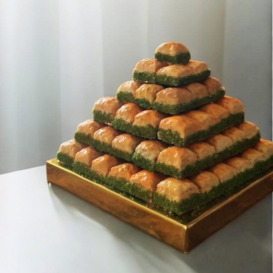Fake Baklava Tower,  Hyper-Realistic Turkish Dessert for Pastry Shop Display