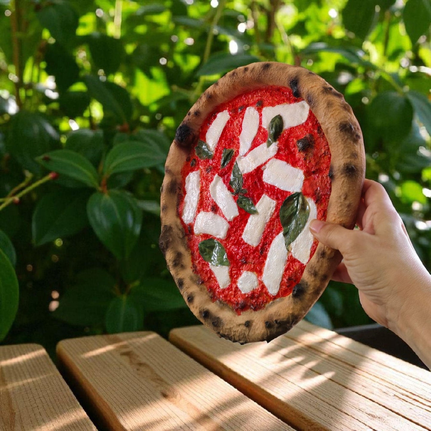 Realistic Neapolitan Pizza Replica: Handmade Faux Food Decor