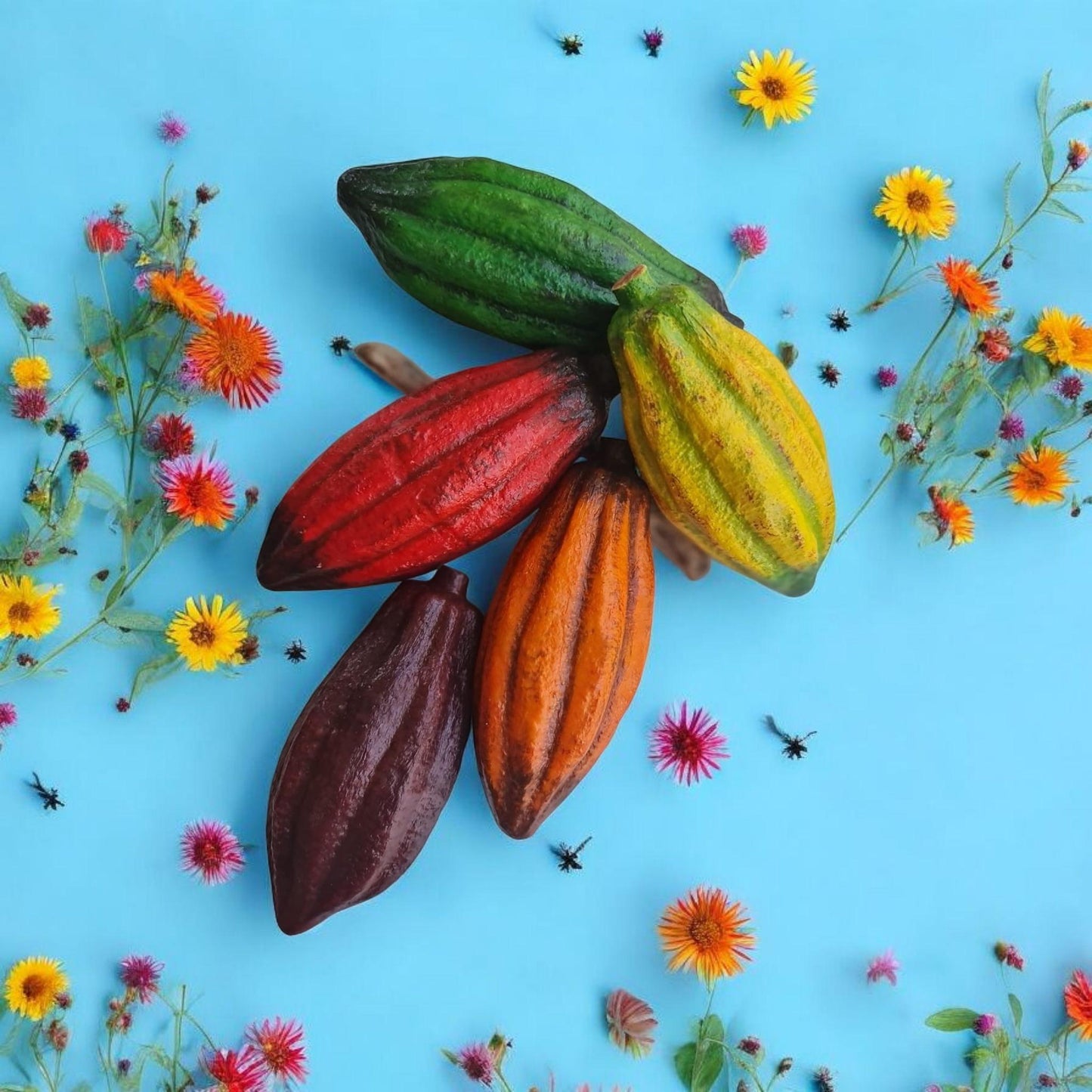 Realistic Fake Cocoa Pod: Tropical Decor, Chocolate Prop