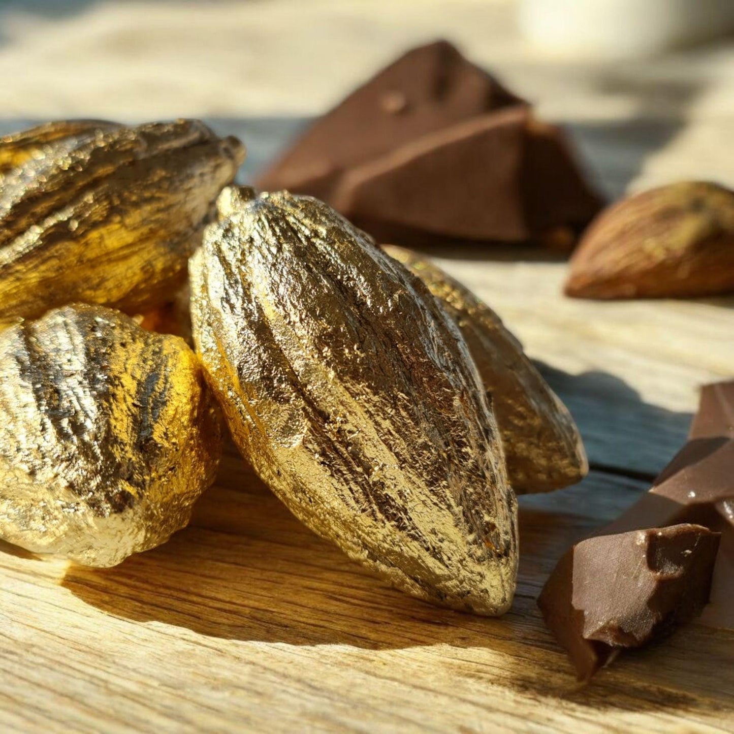 Fake Gold Mini Cocoa Fruit –Set of 5 ,Realistic Cacao Fruits for Chocolate Lovers