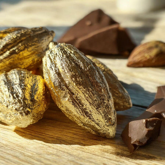 Fake Gold Mini Cocoa Fruit –Set of 5 ,Realistic Cacao Fruits for Chocolate Lovers