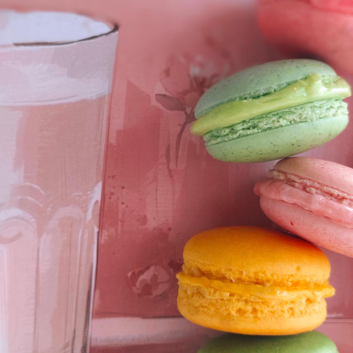 3D Macaron Wall Art, Handmade Food Replica in White Frame