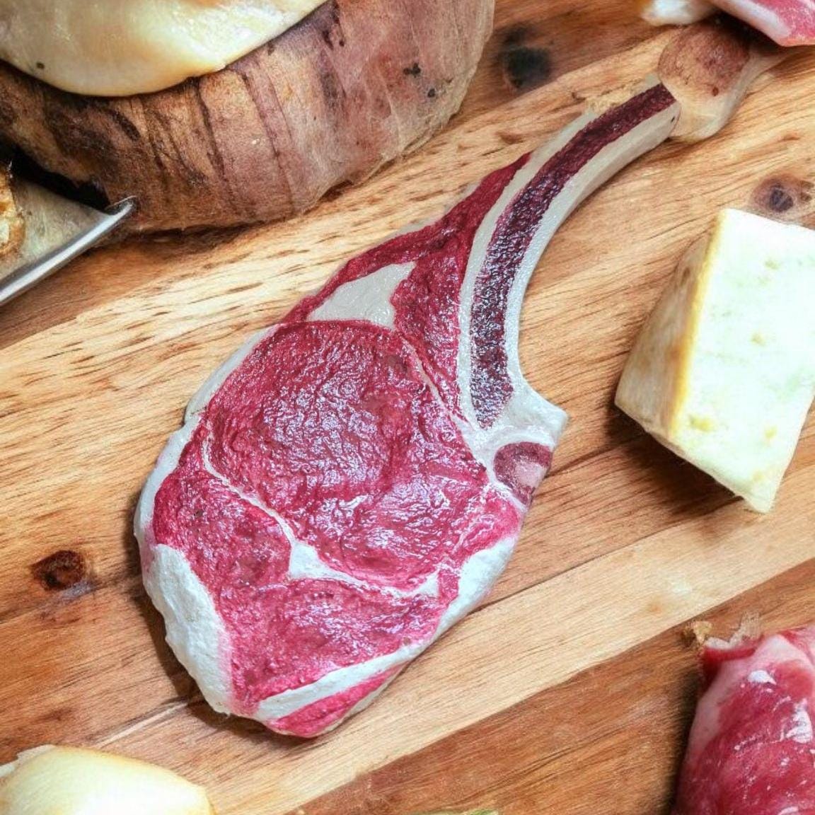 Fake Tomahawk Steak: Realistic Restaurant Display Prop