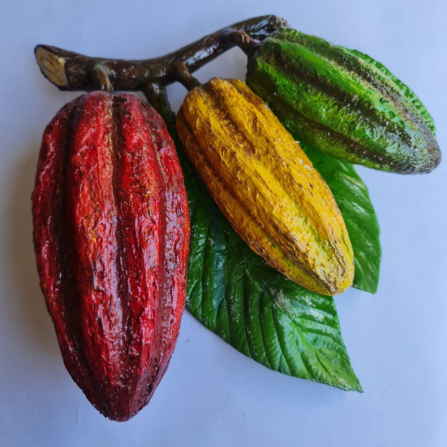 Faux Cocoa Fruit Tree Branch: Tropical Plant Decoration