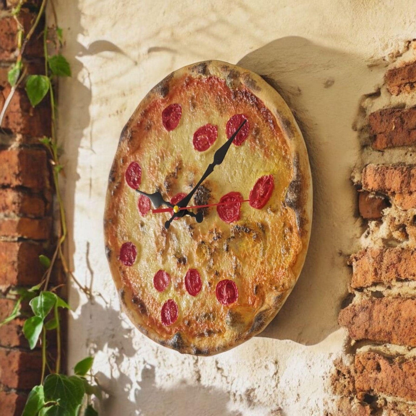 3D Pizza Wall Clock: Handmade Realistic Kitchen Decor