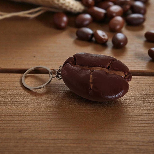 Coffee Bean Keychain Set of 3: Realistic Coffee Lovers Gift