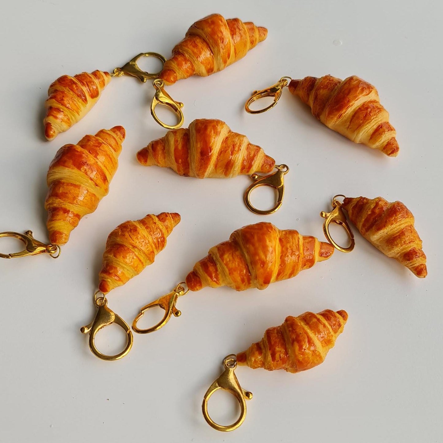 Mini Croissant Keychain 3 Pcs: Handmade Realistic Food Art Gift
